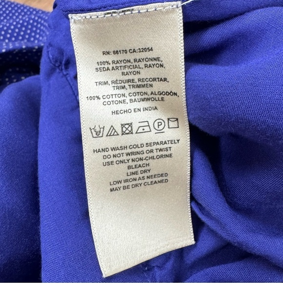 Maeve Anthropologie Ruffle Jumpsuit Blue Polka Dot Cropped Wide Leg Sz 0 Prairie - Picture 13 of 13